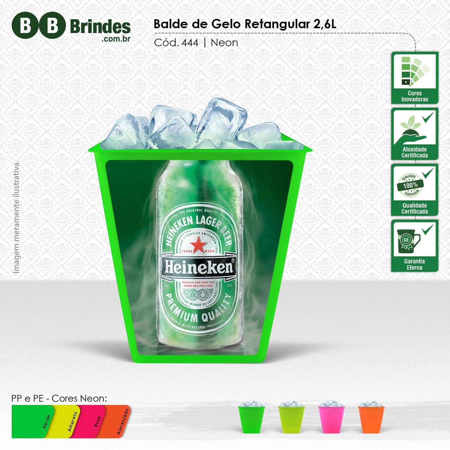 Imagem de Balde de Gelo Retangular 2,6L