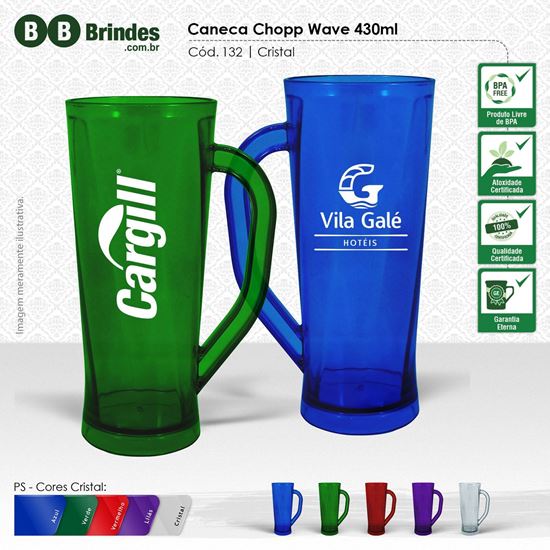 Imagem de Caneca Chopp Wave Cristal 430ml