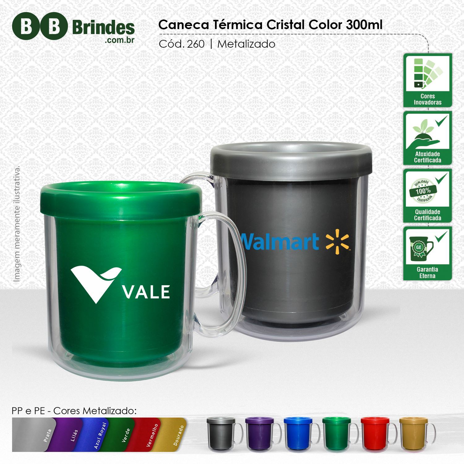 Imagem de Caneca Térmica Cristal Color 300mL