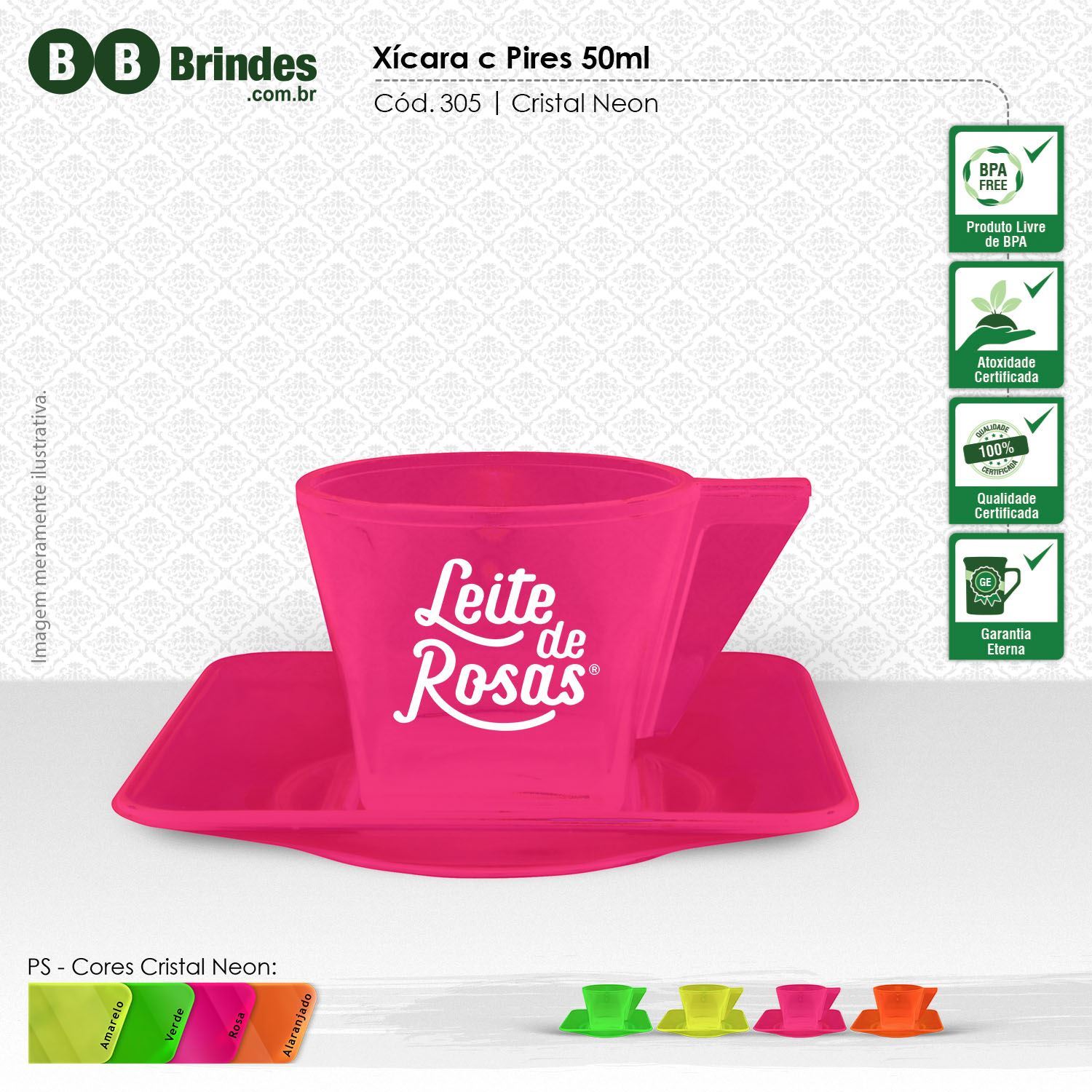 Imagem de Conjunto Xícara e Pires 50 mL - PS CRISTAL