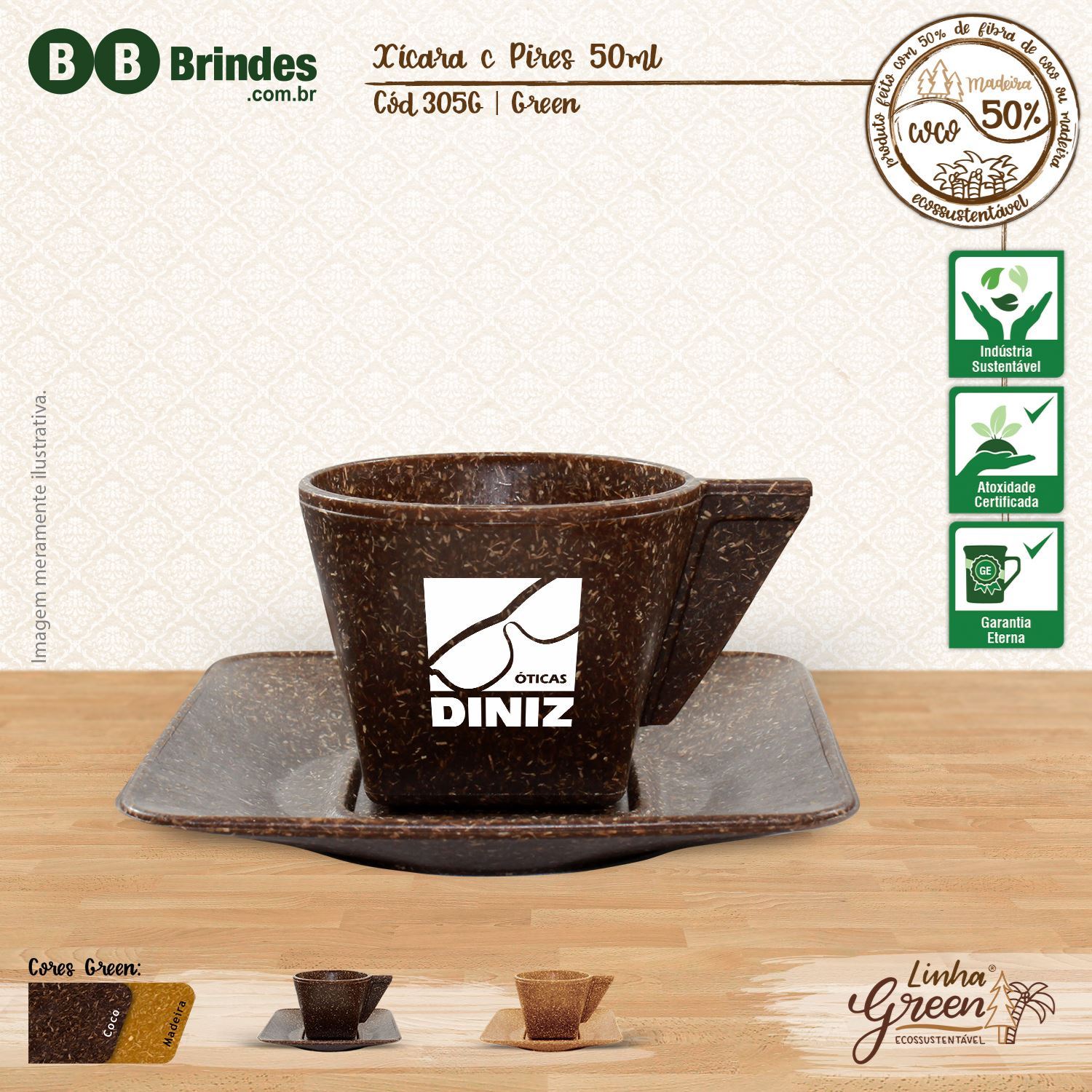 Imagem de Conjunto Xícara e Pires GREEN