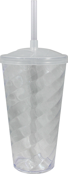 Imagem de Copo Twist Cristal 600ml com Tampa e Canudo