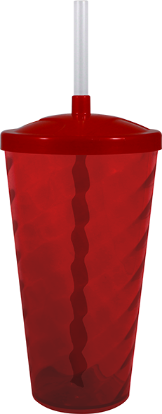 Imagem de Copo Twist Cristal 600ml com Tampa e Canudo