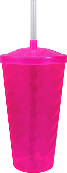 Imagem de Copo Twist Cristal 600ml com Tampa e Canudo