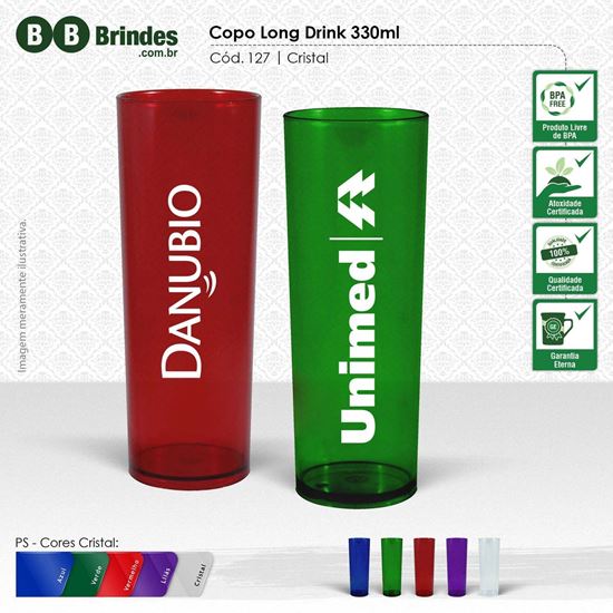 Imagem de COPO LONG DRINK CRISTAL 330mL PS cristal