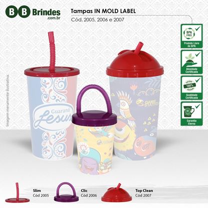 Imagem de Tampa TOPCLEAN deslizante com canudo emborrachado