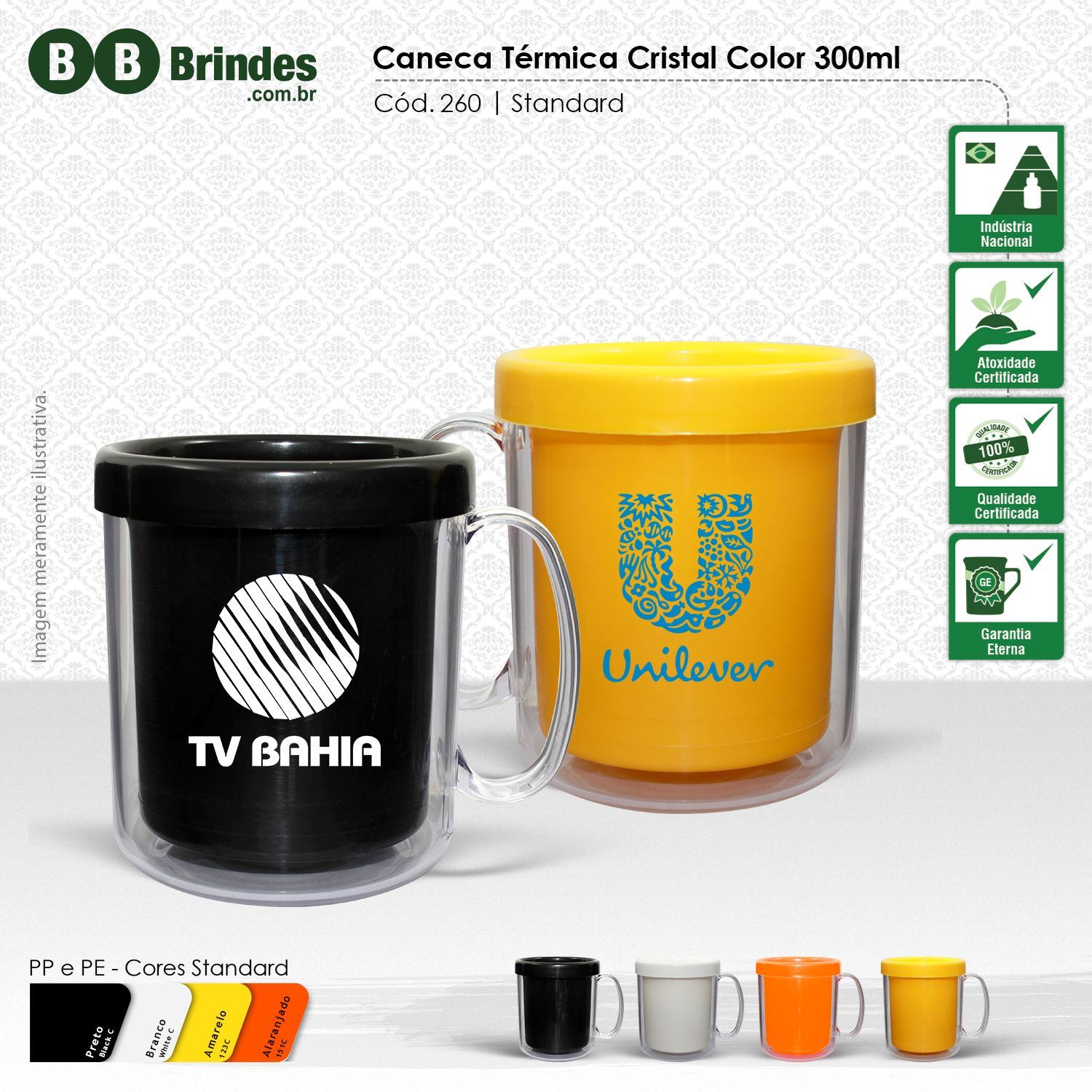 Imagem de Caneca Térmica Cristal Color 300mL