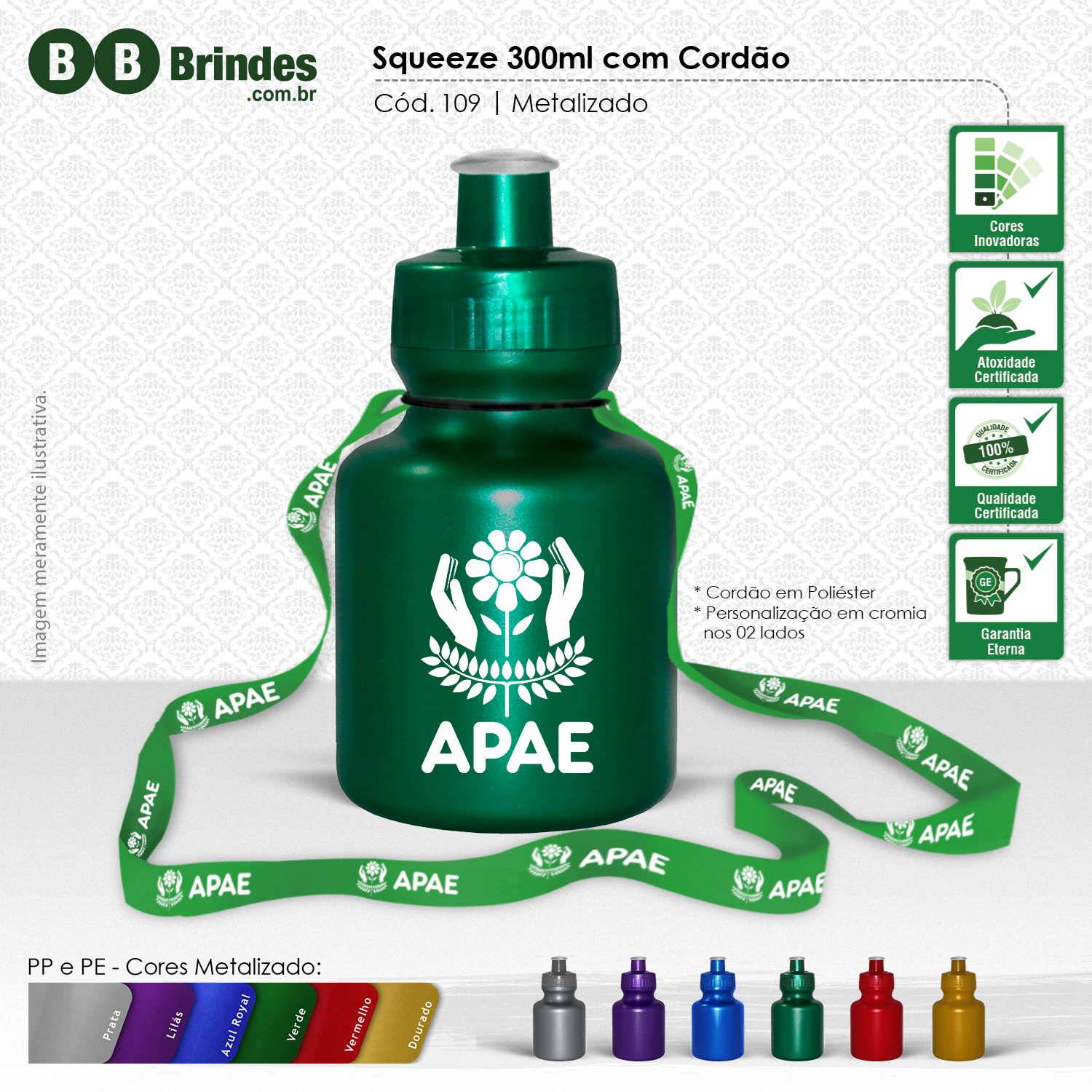 Imagem de Squeeze 300ml com Cordão