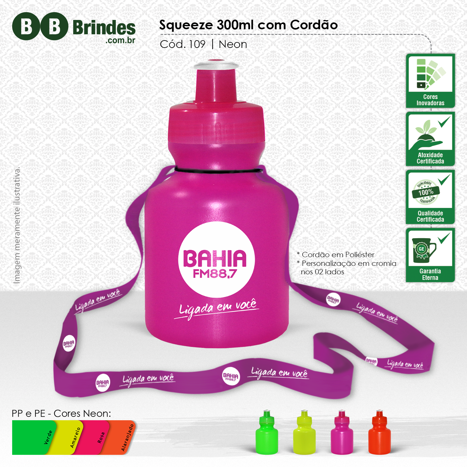 Imagem de Squeeze 300ml com Cordão