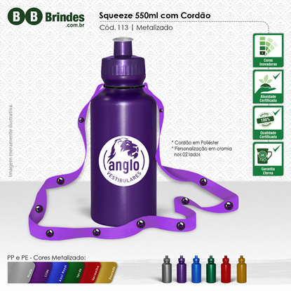Imagem de Squeeze 550ml com Cordão