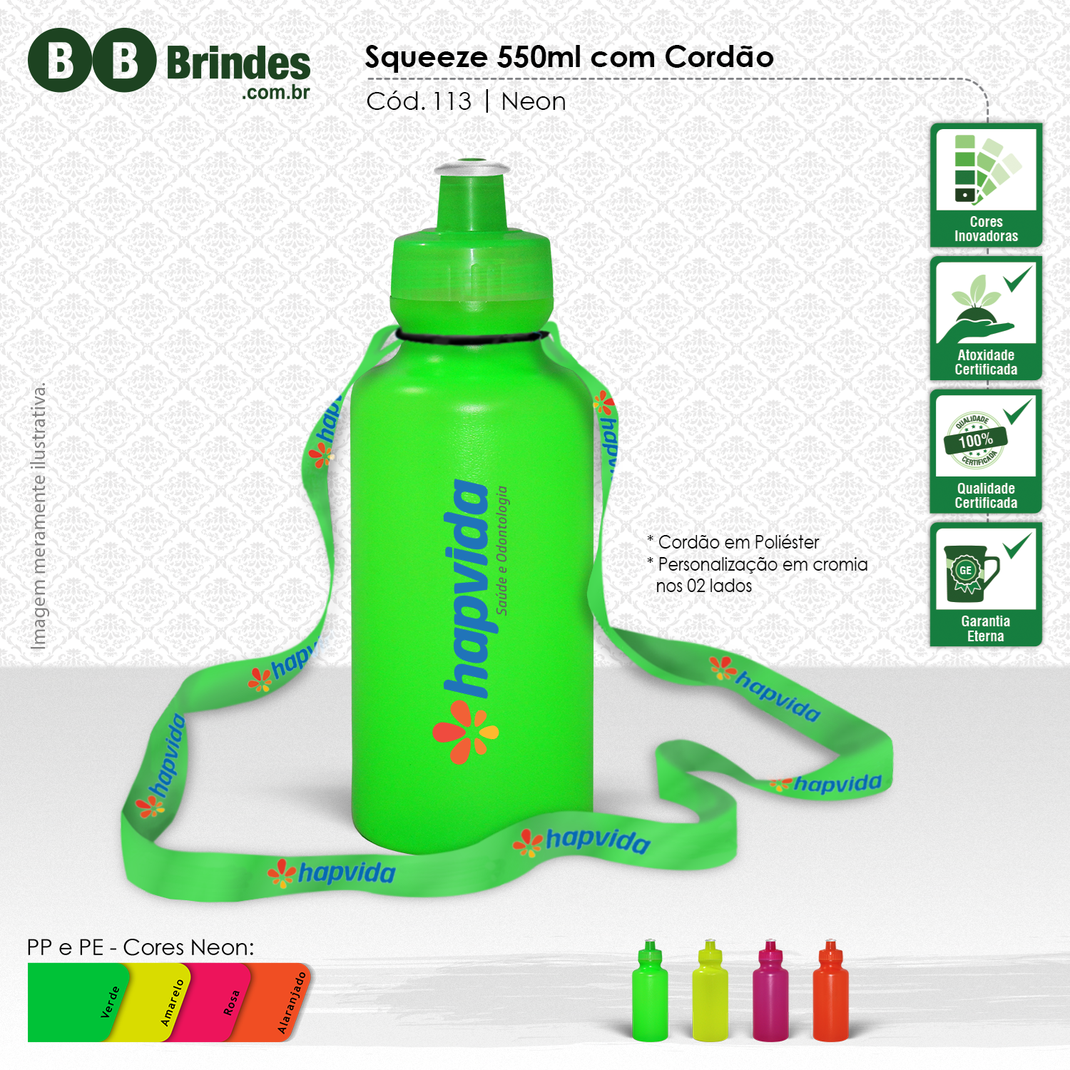 Imagem de Squeeze 550ml com Cordão