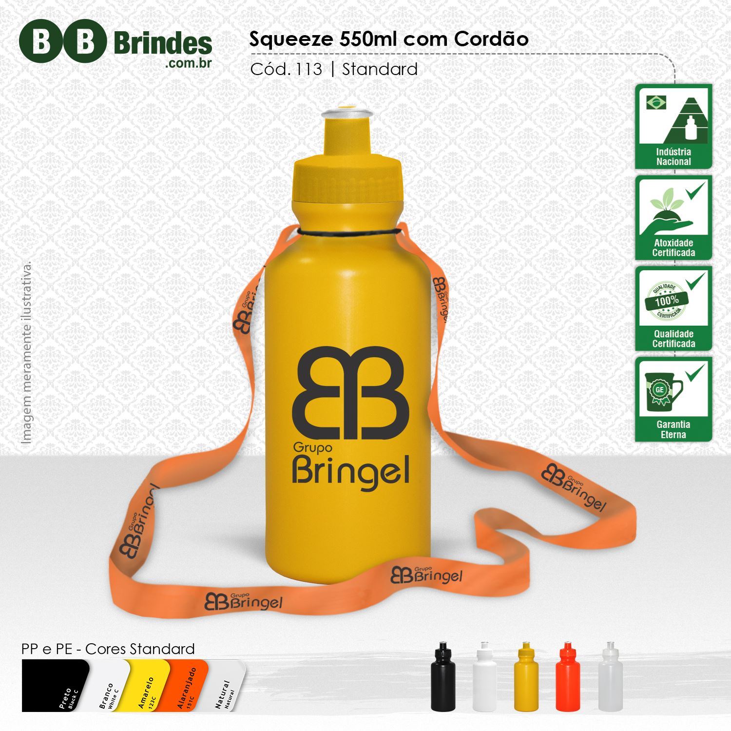 Imagem de Squeeze 550ml com Cordão