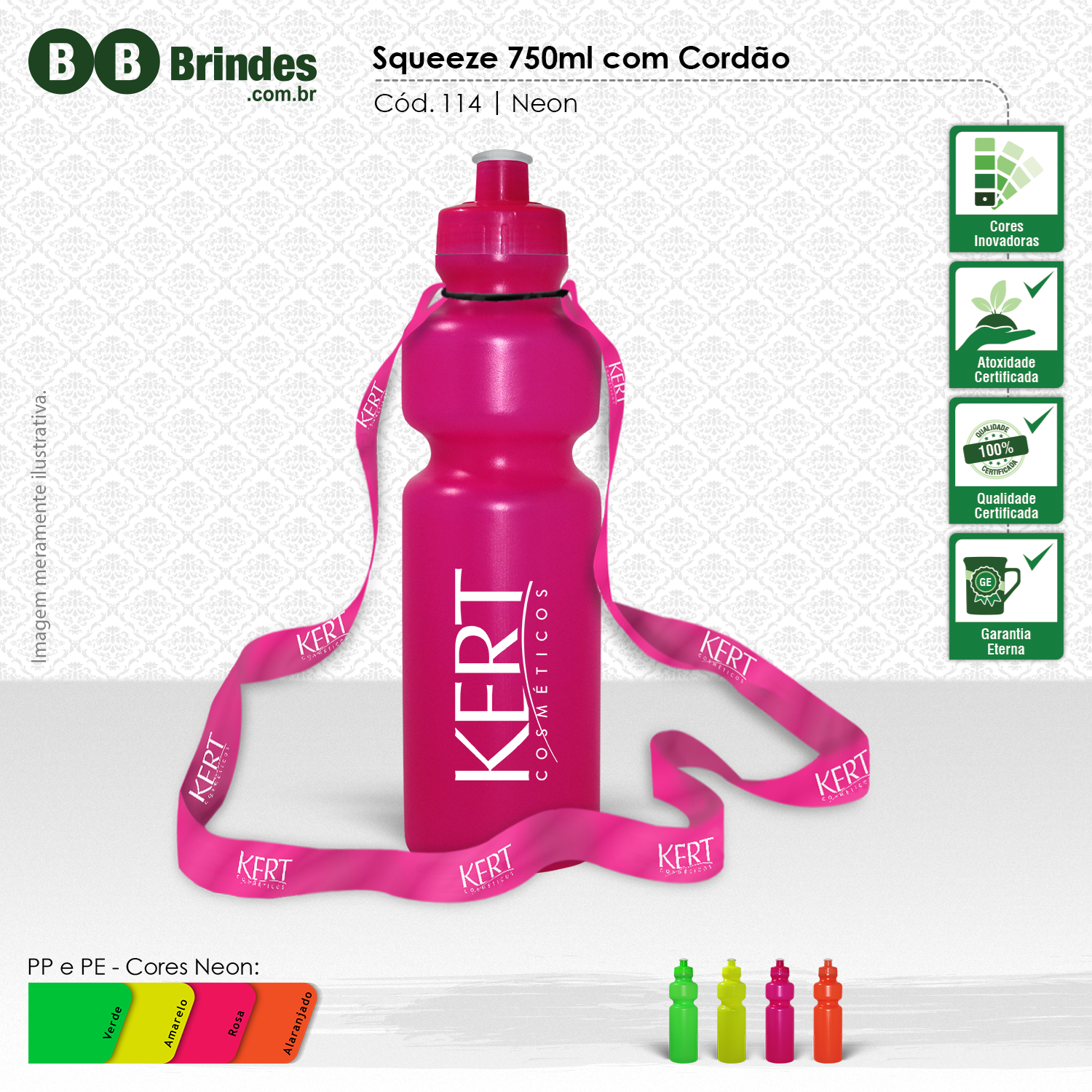 Imagem de Squeeze 750ml com Cordão