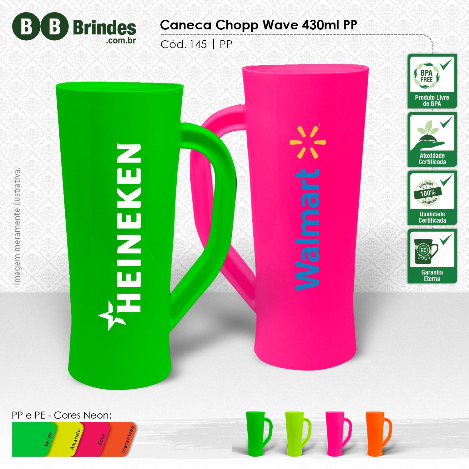 Imagem de Caneca Chopp Wave PP 430ml